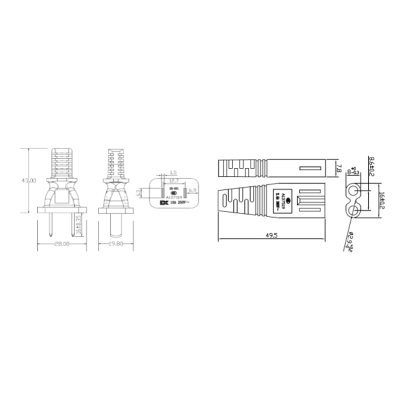 Bộ dây nguồn AC tùy chỉnh (Tiêu chuẩn Trung Quốc)
