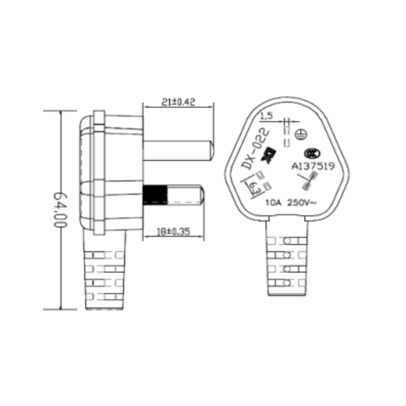 Bộ dây nguồn AC tùy chỉnh (Tiêu chuẩn Trung Quốc)
