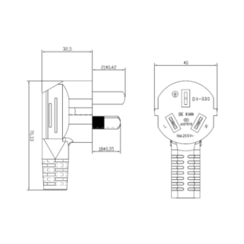 Bộ dây nguồn AC tùy chỉnh (Tiêu chuẩn Trung Quốc)