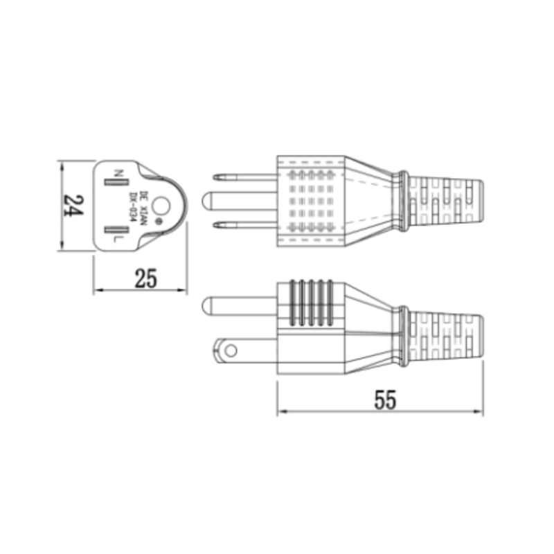 Bộ dây nguồn AC tùy chỉnh (tiêu chuẩn Nhật Bản)