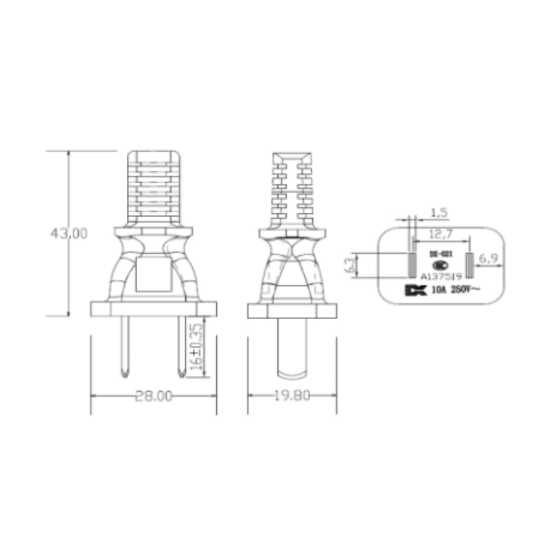 Bộ dây nguồn AC tùy chỉnh (Tiêu chuẩn Trung Quốc)