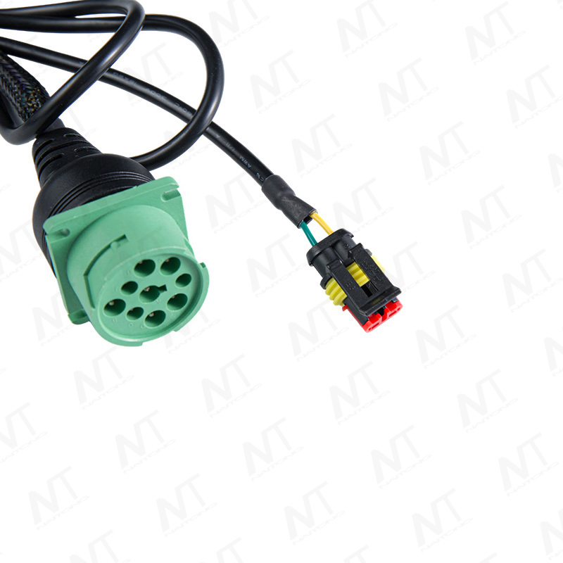 Cáp chẩn đoán đầu nối màu xanh lá cây J1939 dành cho xe tải hạng nặng