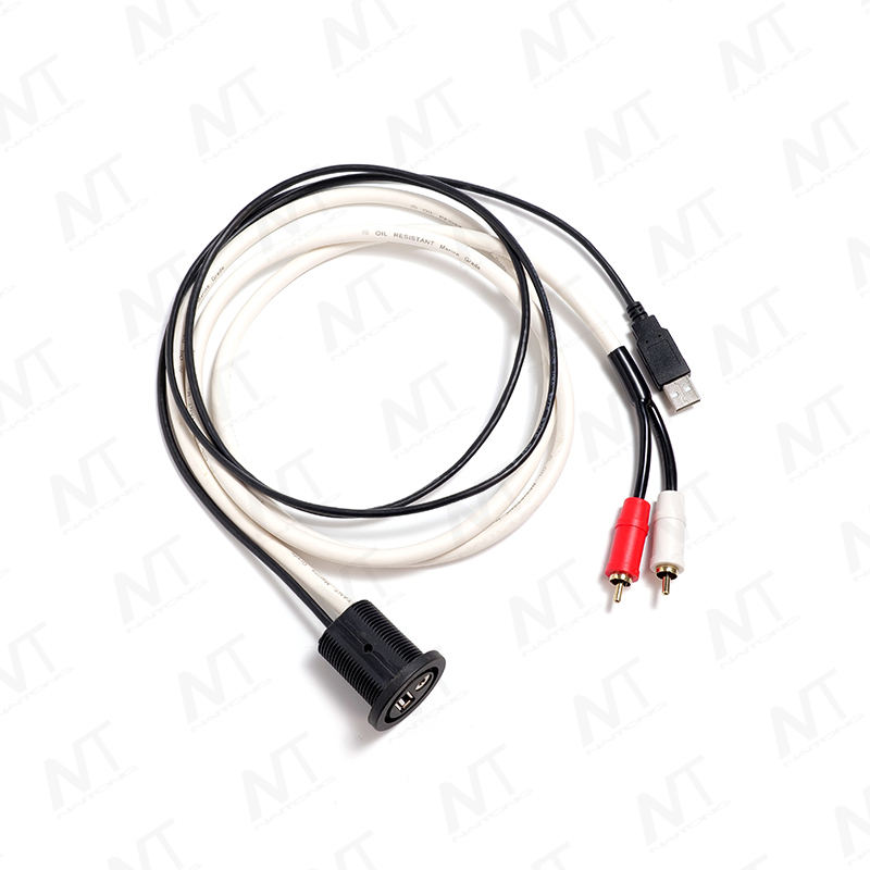 Bộ dây dẫn âm thanh USB+3.5mm + RCA nhúng trong xe/hàng hải/Bộ dây dẫn RCA