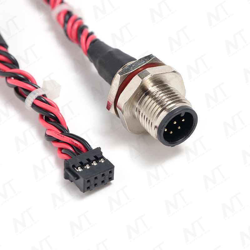Bộ dây dẫn chuyển đổi cảm biến chống nước gắn bảng điều khiển M12 đực/cái