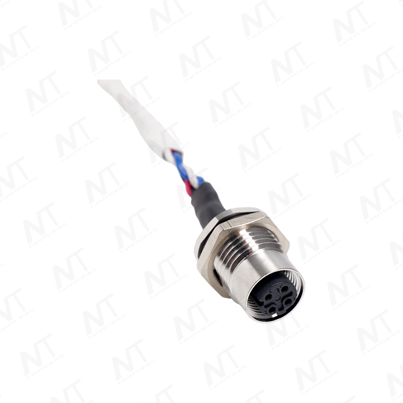 Bộ dây dẫn chuyển đổi cảm biến chống nước gắn bảng điều khiển M12 đực/cái