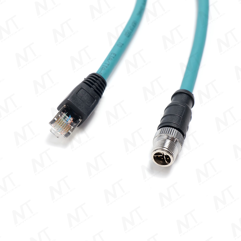 Bộ dây dẫn Ethernet công nghiệp dành cho thiết bị y tế (đầu cắm tròn RJ45 đến M12 dùng trong hàng không)